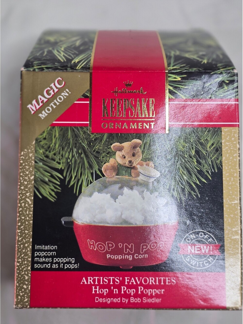 Hallmark Keepsake Ornament Hop 'N Pop Popper Popping Corn 1989 Magic Motion